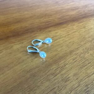 Pearl drop sterling silver earrings